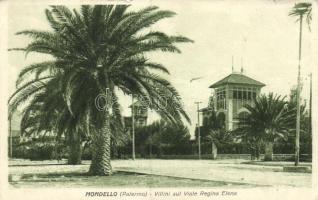 Mondello, Villini sul Viale Regina Elena / villas, street (wet corner)