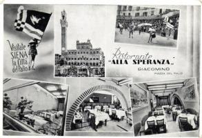 Siena, Ristorante Alla Speranza Giacomino, Piazza del Palio / restaurant, interior, square, advertisement (EK)