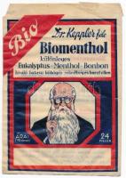 Dr. Keppler féle Biomenthol Bonbon, ill. Csonka Gergely világhírű szegedi paprika tasak.