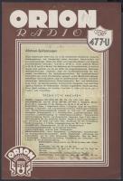 Reklám kiadványok 2db: L'Aspirine des Enfants, 21x13,5cm, Orion Radio 22,5x15,5cm.