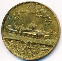 1885. "Emlékérem a budapesti országos kiállításra" aranyozott Br emlékérem. "RUDOLF TRÓNÖRÖKÖS A KIÁLLÍTÁS VÉDNÖKE / AZ 1885-IKI BUDAPESTI ORSZÁGOS KIÁLLÍTÁS EMLÉKÉRE" Szign.: Knopp és Steiner Budapesten (24.82g/38mm) T:2- Hungary 1885. "Medal for the National Exhibition in Budapest" gilt Br commemorative medallion. Sign.: Knopp és Steiner Budapesten (24.82g/38mm) C:VF