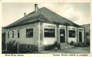 Recsk-Parád állomás, Fazekas András szálloda vendéglője és nyaralóhelyisége (EK)