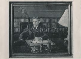 cca 1950 Dobi István (1898-1968) miniszterelnökről készült festmény fénykép másolata Seidner Zoltánt...