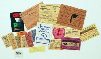 cca 1930 Tengerentúli és európai utazási jegyek 18db