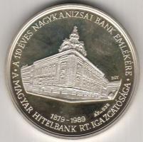 1989. "110 éves a Nagykanizsai Bank - Széchenyi" Ag 34,77g T:PP