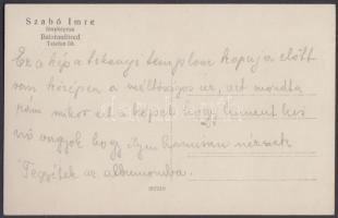 cca 1930 Szabó Imre balatonfüredi fényképész felvétele a tihanyi templom kapujában, tulajdonosának f...