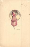 Italian art postcard, lady, Anna & Gasparini 127M-6. s: T. Corbella (EK)