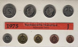Németország 1975J teljes sor 1Pf-5DM szett, 9 klf db keménplasztik fólában T:1