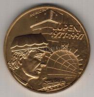 Románia 1977. "Lupeni antikommunista bányászfelkelés 1977" nagyalakú Br emlékérem. Szign:V.G. T:1 díszdobozban