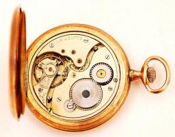 Arany (Au.) 14 K art deco Pacific zsebóra, másodperc mutatós, működő szerkezettel, 15 köves, jelzett...