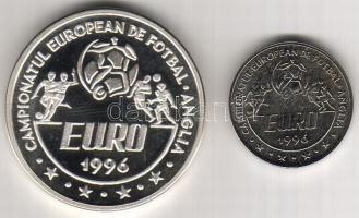 Románia 1996. 10L T:BU + 100L Ag "Euro-futball" T:PP Díszdobozban, tanúsítvánnyal