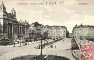 Budapest V. Szabadság tér, autó, kiadja Divald Károly (EK)