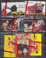 1997 7 db különféle Coca Cola telefonkártya bontatlan csomagolásban