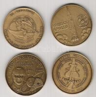 USA 2002. 4 klf Br emlékérem űrkutatási programokról (Apollo, Discovery, Challenger, Mercury) eredeti dísztokban limitált kiadásban T:BU