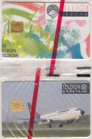 1992 2 db telefonkártya (Monétel, Malév), bontatlan csomagolásban