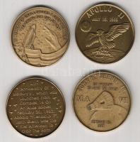 USA 2002. 4 klf Br emlékérem űrkutatási programokról (Apollo, Discovery, Challenger, Mercury) eredet...