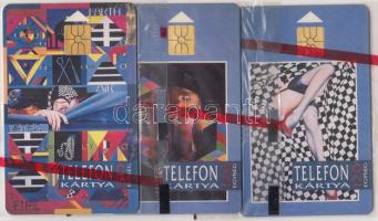 1992 3 db telefonkártya (Cosmic, Man in Rubik, Red Shoes), bontatlan csomagolásban