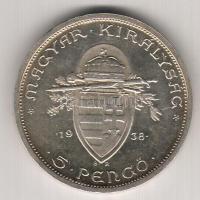 1938. 5P Ag "Szt. István" T:1/2 parányi ph