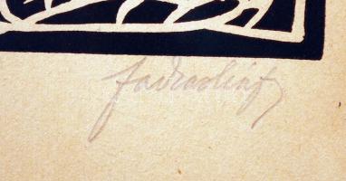 Farkasházy Miklós (1895-1964): Kikötő, linómetszet, papír, jelzett (a dúcon is), sorszámozott (19.),...