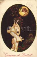 Canzone di Pierrot, Art Deco Italian art postcard, Degami 668. s: T. Corbella (EK)