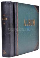 cca 1900 Fényképalbum, 24 lapos, aranyozott félbőr kötésben. 30x29cm