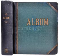 cca 1900 Fényképalbum, 24 lapos, aranyozott félbőr kötésben. 30x29cm