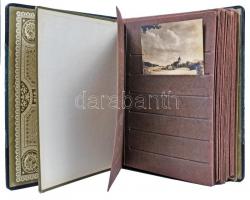 cca 1900 Fényképalbum, 24 lapos, aranyozott félbőr kötésben. 30x29cm