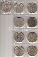 1929-39. 2P Ag teljes sor 9 klf évszám 1929,1932,1936,1937,1938,1939 T:1 1931 T:1 parányi ph, 1933 T:1 parányi ph, 1935 T:2+