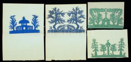 1864-1865 Ollóval kivágott képek 10db. cca 10x15cm