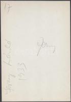 cca 1933 Jermy László: Horgász, aláírt vintage fotóművészeti alkotás, 11x16 cm