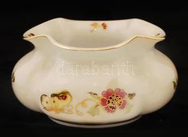 Zsolnay pillangó mintás mini kaspó, jelzett, kézzel festett,  hibátlan, d:13 cm, m:7 cm / Hand painted Zsolnay pot