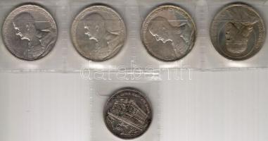 1939. 5P Ag "Horthy" (3x) + 1938. 5P "Szt.István" T:2 kis ph + 1992. 200Ft Ag &q...