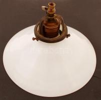 Régi lámpaernyő foglalattal, tejüveg, hibátlan, d: 20 cm