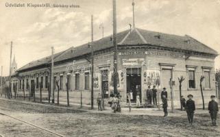 Budapest XIX. Kispest Sárkány utca, Komáromi Lajos vegyeskereskedése; kiadja Fischhof Henrik könyvnyomdája (ragasztónyom / gluemark on backside)