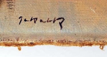 Jakab Károly (1904-1994): Itatás. Olaj, vászon, jelzett, 60×80 cm