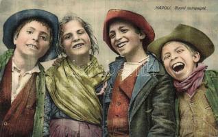 Italian children from Naples, folklore (wet damage)