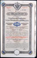 Ausztria / Bécs 1912. "Osztrák Földhitel Intézet" záloglevél 10.000K-ról szelvényekkel, bé...