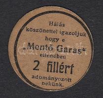 Cca 1900-as évek eleje "Mentő garas 2f - Budapesti Önkéntes Mentő Egyesület" T:I