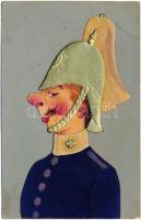 Austrian soldier, textile postcard