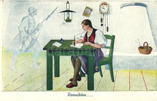 Romantikus II. világháborús katonai képeslap / WWII greeting card s: Kluka