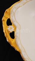 Versailles porcelán pecsenyéstál, kézzel festett arany szélekkel, jelzett, apró kopásnyomokkal, 57×2...