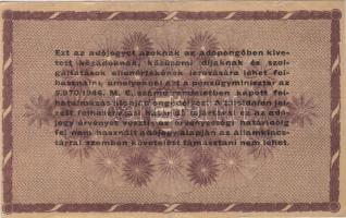 1946. 100.000Adópengő előoldalon részleges gépszínátnyomat, hátoldalon felfelé csúszott nyomás T:II