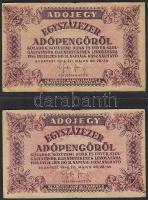 1946. 100.000Adópengő (2x) mindkét oldalon erősen elcsúszott hátlapi nyomat T:II,II/III