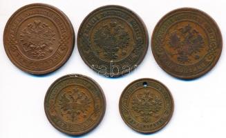 Oroszország 1906-1916. 3k (3x) + 1911. 2k + 1914. 1k lyukas T:2,2-
Russia 1906-1916. 3 Kopeks (3x) +...