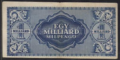 1946. 1000.000.000Milpengő mindkét oldalon erősen elcsúszott nyomat T:II/III+