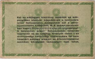 1946. 50.000Adópengő előlapon sorszám 4 száma erősen felcsúszva T:II