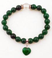 Hegyikristály karkötő szív függő díszítéssel