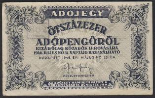 1946. 500.000Adópengő szögletes bélyegzővel T:II/III