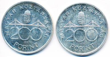 1992. 200Ft Ag "MNB" (2x) T:2,2-
