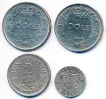 Románia 1881V 50b Ag "I. Károly" + 1924. 2L Cu-Ni + 1943-1944. 100L CCS (2x) T:2,2- Romania 1881V 50 Bani Ag "Carol I" + 1924. 2 Lei Cu-Ni + 1943-1944. 100 Lei CCS (2x) C:XF,VF